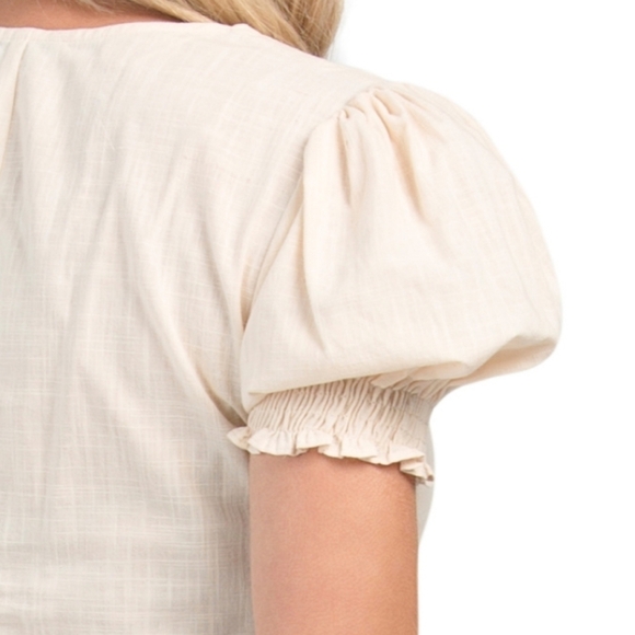 LUSH Juniors Square Neck Button Top - Picture 3 of 12